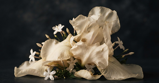 Iris and jasmine petals